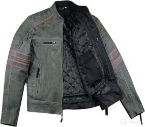 img 1 attached to 🧥 Premium Men's Brotherhood Classic Leather Motorcycle Jacket | Vintage Distress, Ventilated & Removable CE Armor | XL