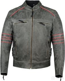 img 3 attached to 🧥 Premium Men's Brotherhood Classic Leather Motorcycle Jacket | Vintage Distress, Ventilated & Removable CE Armor | XL