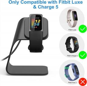 img 3 attached to CAVN Charger Dock: Compatible With Fitbit Charge 5/Luxe, 4.2Ft USB Cord & Aluminum Stand Accessories