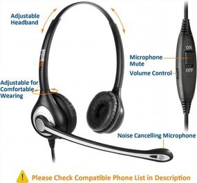 img 1 attached to Yealink/Avaya/Grandstream/Cisco/Snom/Panasonic Compatible Telephone Headset W/ Noise Canceling Mic - F602Y1