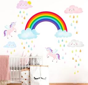 img 4 attached to DECOWALL Rainbow Unicorn Stickers Removable