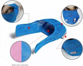 img 2 attached to Breathable Mesh Cat Muzzle - Stop Biting And Chewing With Anti Bite Anti Meow Design (Large Blue)