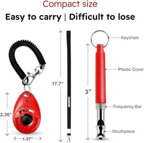 img 1 attached to 🐶 MARSDREAMS Pet Training Clicker, Whistle & Lanyard Neck Strap Set - Effective Puppy Training Accessories in Vibrant Red