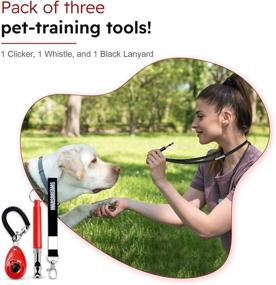 img 3 attached to 🐶 MARSDREAMS Pet Training Clicker, Whistle & Lanyard Neck Strap Set - Effective Puppy Training Accessories in Vibrant Red