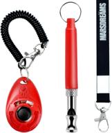 🐶 marsdreams pet training clicker, whistle & lanyard neck strap set - effective puppy training accessories in vibrant red logo