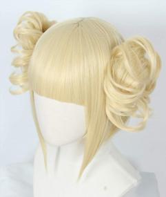img 3 attached to Blonde Bun Anime Cosplay Wig For Halloween Costume Heroes - Linfairy Wig