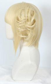 img 1 attached to Blonde Bun Anime Cosplay Wig For Halloween Costume Heroes - Linfairy Wig