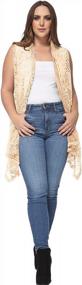 img 2 attached to Women'S Plus Size Boho Crochet Open Front Sleeveless Shawl Cardigan Vest Cover Up