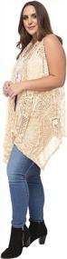 img 1 attached to Women'S Plus Size Boho Crochet Open Front Sleeveless Shawl Cardigan Vest Cover Up