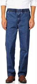 img 4 attached to Men'S Casual Loose Fit Jeans Denim Pants With Elastic Waistband