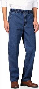 img 3 attached to Men'S Casual Loose Fit Jeans Denim Pants With Elastic Waistband