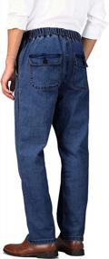 img 1 attached to Men'S Casual Loose Fit Jeans Denim Pants With Elastic Waistband