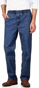 img 2 attached to Men'S Casual Loose Fit Jeans Denim Pants With Elastic Waistband