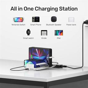 img 2 attached to 🔌 UL Certified Unitek Charging Station for Multiple Devices - USB Charging Dock with Adjustable Dividers, SmartIC & QC 3.0 - iPhone, iPad, Tablet Organizer Stand