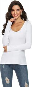 img 2 attached to Stylish And Comfortable Women'S Long Sleeve Rayon T-Shirts With Crew And Scoop Neck Options
