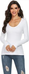 img 3 attached to Stylish And Comfortable Women'S Long Sleeve Rayon T-Shirts With Crew And Scoop Neck Options