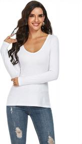 img 1 attached to Stylish And Comfortable Women'S Long Sleeve Rayon T-Shirts With Crew And Scoop Neck Options