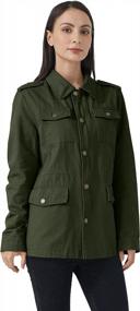 img 1 attached to Utility Lapel Anorak Military Jacket For Women, Lightweight Cotton Canvas By WenVen