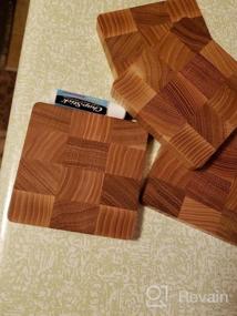 img 6 attached to Set Of 4 Natural Wood Coasters - Made In Europe From Oak And Ash End Grain - 4 Inch Wooden Coasters Set