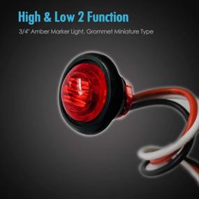 img 3 attached to TCTAuto Pack Of 2 Red LED Marker Lights With Dual Function High & Low 3 Wire - Perfect For Stop/Tail Light