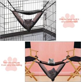 img 1 attached to POPETPOP Cat Hammock Bed - Premium Hanging 🐱 Bed for Cats, Small Dogs, Rabbits, and Other Small Pets