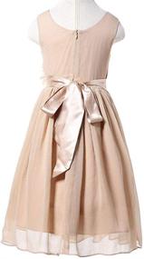 img 2 attached to 👗 Bow Dream Bridesmaids: Elegant V Neckline Champagne Dresses for Girls' Clothing