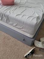 img 1 attached to Box Spring Cover Queen Size, Alternates For Bed Skirt, Smooth And Elastic Woven Material Wrap Around 4 Sides Of The Box Spring, Wrinkle & Fading Resistant, Washable, Dustproof, Gray review by Kevin Grizzle