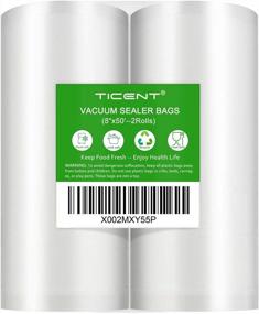 img 4 attached to Preserve Freshness And Prepare Meals With Ticent BPA-Free Vacuum Sealer Bags - 2 Pack 8"X50' Rolls For Food Saver, Seal A Meal, Weston