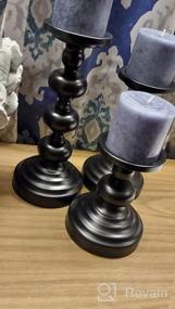 img 7 attached to Set Of 3 Black Metal Candle Holders For Pillar Candles - Ideal Home And Wedding Decorations, Perfect For Centerpieces, Fireplaces, And Tables