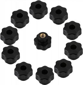 img 4 attached to M6*25 Universal Black Plastic Round Knurled Cabinet Hardware Jig Star Knob 10Pcs For Machine Tool Tightening Screw Removal Clamping Handle