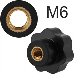 img 3 attached to M6*25 Universal Black Plastic Round Knurled Cabinet Hardware Jig Star Knob 10Pcs For Machine Tool Tightening Screw Removal Clamping Handle