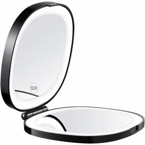 img 4 attached to Compact And Portable KEDSUM LED Lighted Travel Makeup Mirror With 10X Magnification And USB Charging - Ideal For Flawless On-The-Go Makeup Application