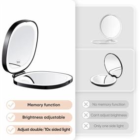 img 1 attached to Compact And Portable KEDSUM LED Lighted Travel Makeup Mirror With 10X Magnification And USB Charging - Ideal For Flawless On-The-Go Makeup Application
