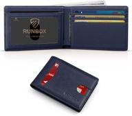 👔 runbox men's leather wallets: stylish minimalist accessories for cards, cash, and organization logo