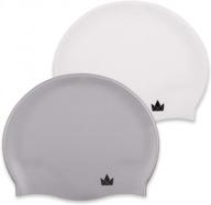 2 pack of the friendly swede silicone swim caps - perfect for men, women & kids with short to medium hair! логотип