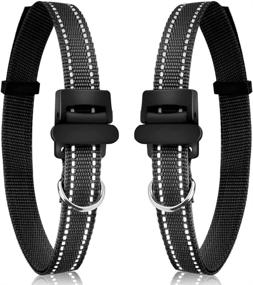 img 4 attached to 🐶 Adjustable and Durable Reflective Black Dog Collar - Fits All Brands of Shock Training Collars and Bark Collars - Paipaitek Replacement Shock Collar Strap, 3/4 inch