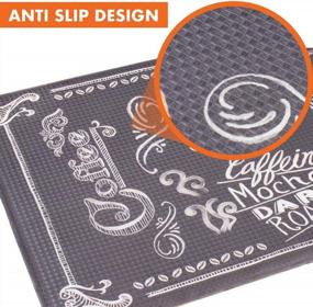 img 2 attached to OPUX Anti Fatigue Kitchen Floor Mat, Reversible Cushioned Memory Foam Kitchen Rug Pad, Waterproof Non-Slip Padded Comfort Standing Mat Office Home, 47X17 (Farmhouse Coffee Kitchen)