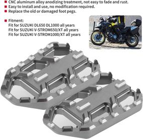 img 2 attached to Ymiko Wide Motorcycle Foot Pegs - 🏍️ Footpegs Footrests Pedals for FordL650 DL1000 VSTROM 650XT/1000XT (TAI)