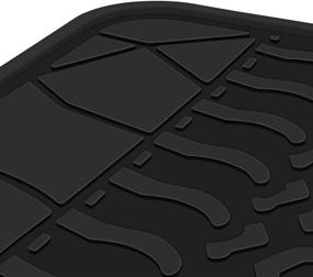 img 3 attached to 🚗 San Auto Custom Fit Rubber Car Floor Mat Liners for Jeep Cherokee 2014-2022, All Weather Protection, Heavy Duty, Odorless, Black/Red