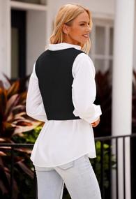 img 2 attached to Stylish And Chic: Shawhuwa Women'S Cropped V-Neck Sweater Vest
