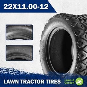 img 3 attached to Pair Of MaxAuto All Terrain Tires 22X11.00-12 For Golf Carts, ATV, UTV And Off-Road Vehicles - 4 Ply, Tubeless Design