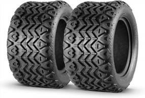 img 4 attached to Pair Of MaxAuto All Terrain Tires 22X11.00-12 For Golf Carts, ATV, UTV And Off-Road Vehicles - 4 Ply, Tubeless Design