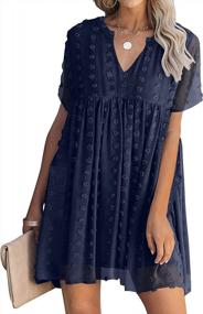 img 4 attached to Summer Fashion: MIHOLL Women'S V-Neck Ruffle Mini Dress For A Chic And Effortless Look