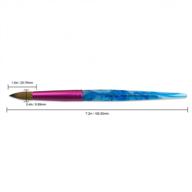 round acrylic nail brush kolinsky hair 18 size white swirl blue handle pink ferrule usa pana logo