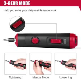 img 3 attached to Eastvolt 4V Cordless Mini Electric Screwdriver, 1500MAh USB Rechargable Battery, 32 Pieces 1/4 In HEX Screwdriver Bits, 1 Piece Extension Holder And Storage Toolbox