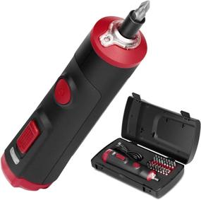 img 4 attached to Eastvolt 4V Cordless Mini Electric Screwdriver, 1500MAh USB Rechargable Battery, 32 Pieces 1/4 In HEX Screwdriver Bits, 1 Piece Extension Holder And Storage Toolbox