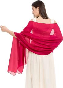 img 3 attached to REEMONDE Luxurious Chiffon Pashmina Evening Women's Accessories via Scarves & Wraps