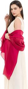 img 1 attached to REEMONDE Luxurious Chiffon Pashmina Evening Women's Accessories via Scarves & Wraps