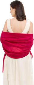 img 2 attached to REEMONDE Luxurious Chiffon Pashmina Evening Women's Accessories via Scarves & Wraps