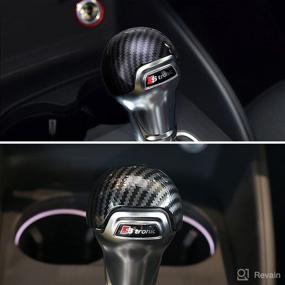 img 1 attached to 🚗 Carbon Fiber Print Gear Shift Knob Cover Trim for Audi A3/S3 2013-2020 - JIECHEN Sport Style Accessories